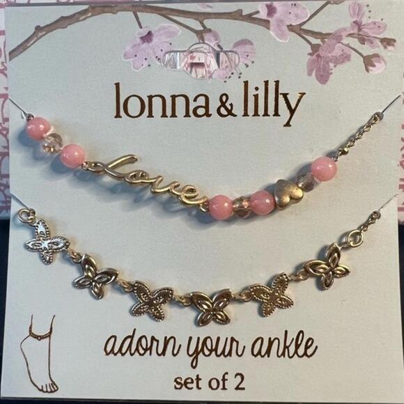 NEW lonna & lilly Hearts & Love Anklet set - Picture 1 of 1